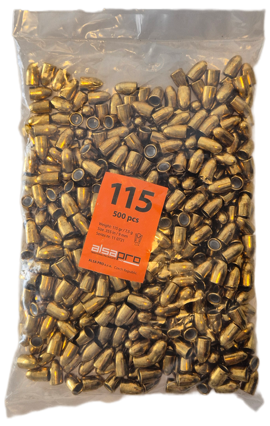 500 x Geschosse ALSA PRO 9mm .355 115gr RN - STAFFELPREISE