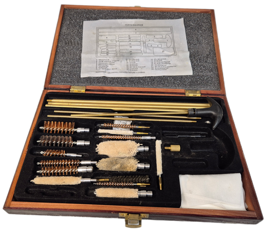 Reinigungsset in Holzkiste diverse Kaliber