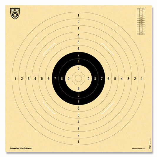 125 x BDS Kurzwaffenscheibe (Z 9)