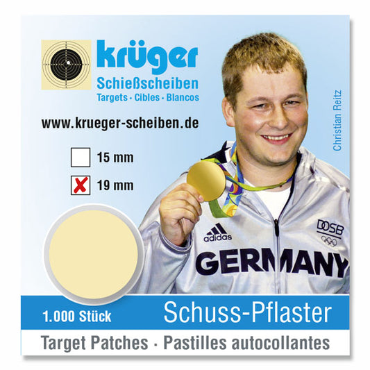 1000 x Schusspflaster beige (ø 19 mm)